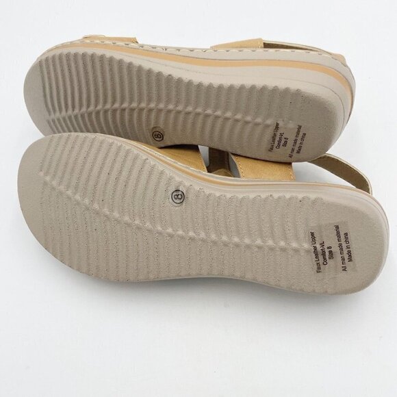 NWT Henry Ferrera Comfort-VL Womens Wedge Sandals Tan Sz 8 - Picture 6 of 7